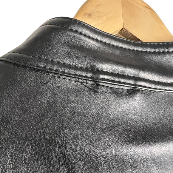 A. Collezioni Italian Black Faux Leather Motorcycle Jacket Size XL - Picture 7 of 16